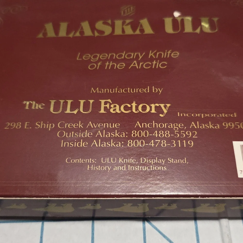 Ulu Factory Knife Alaskan ULU Legendary -Stainless-Made in Alaska-Birch Vintage